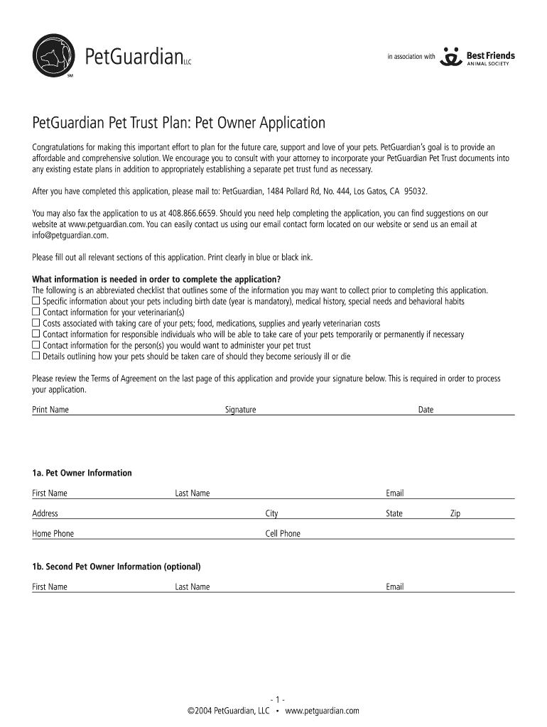 Pet Trust Form