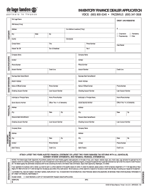 INVENTORY FINANCE DEALER APPLICATION Max Group  Form