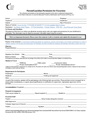 Form 511C ParentGuardian Permission for Canadian Stage