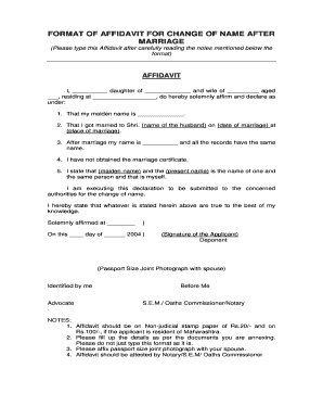 Name Correction Affidavit Format PDF