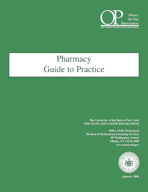 Nys Pharmacy Guide to Practice  Form