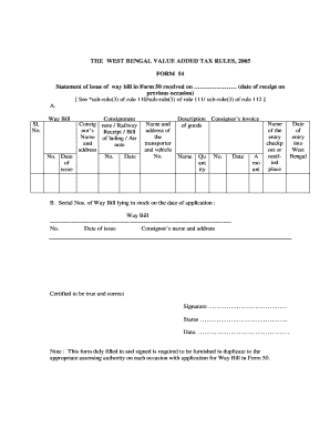 Form 54 of Wb Vat