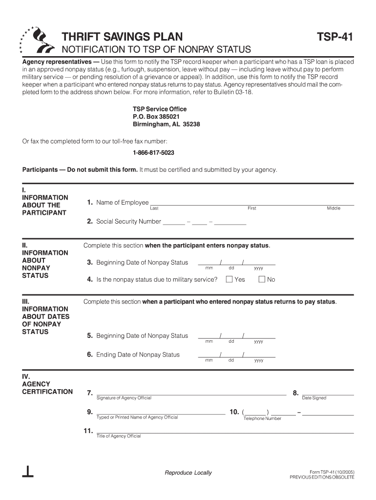  Tsp 41 Fillable Form 2020