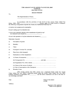 Online Permit Assam  Form