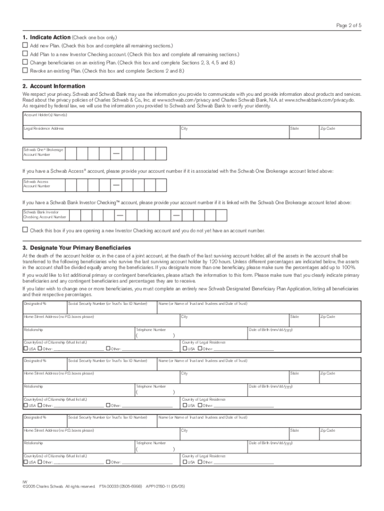 Schwab Transfer on Death Form