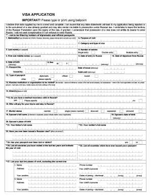 Usa Visa Paper Form
