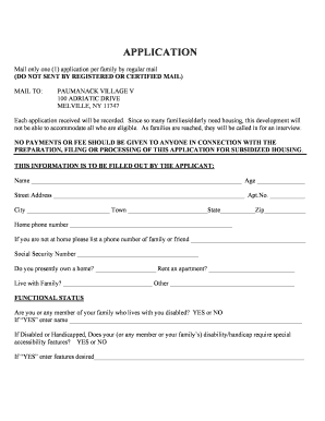 Paumanack Village Greenlawn Application  Form