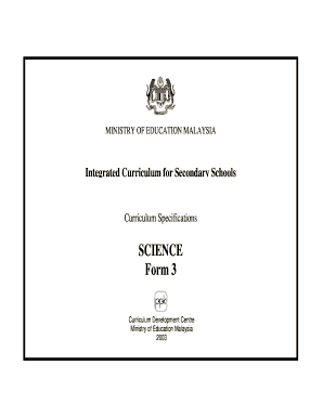 Form 3 Science Syllabus Malaysia