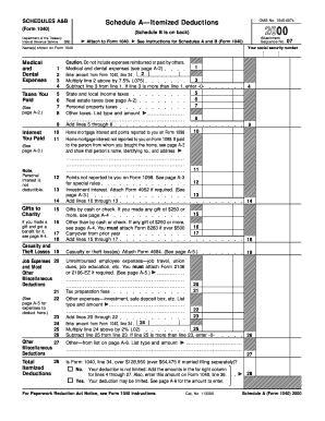 Form 1040 Schedule A&amp;B Itemized Deductions and Interest