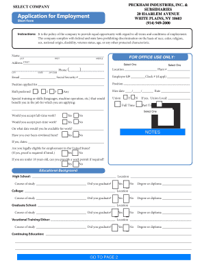 Peckham Application  Form
