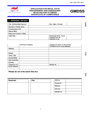 Msf 4354 Form Download