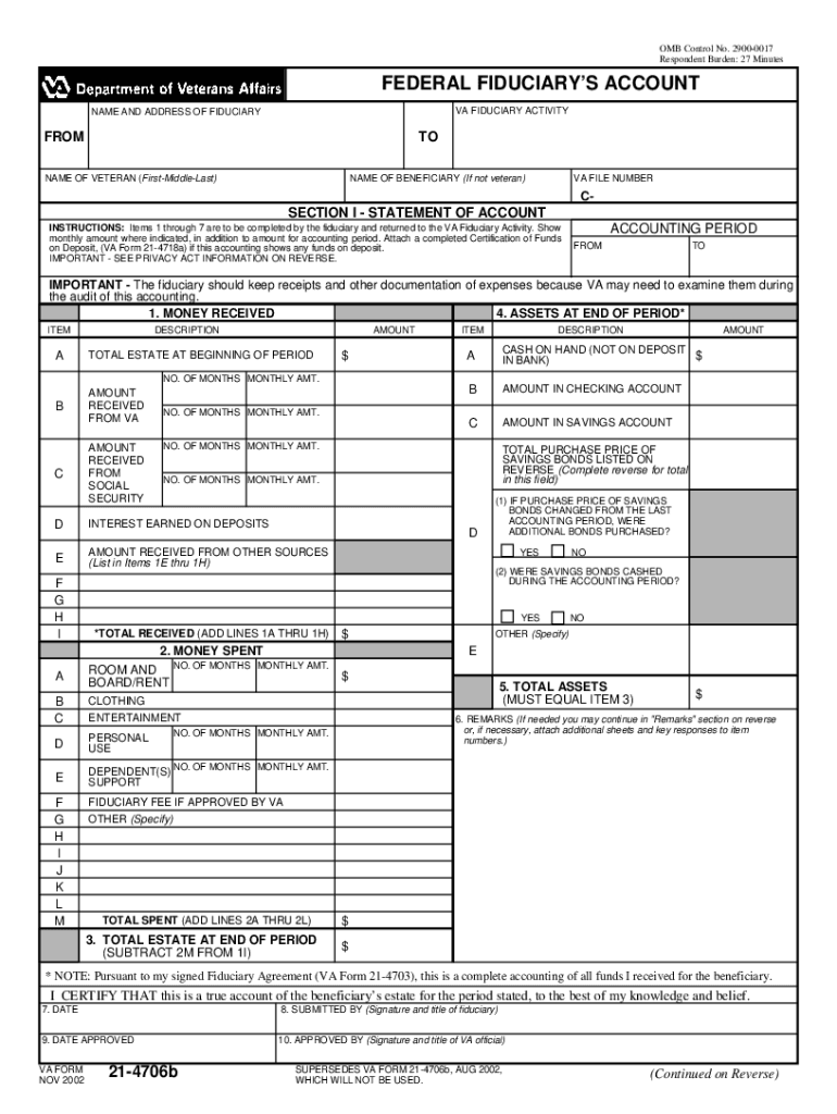 Va Form 21p 4706b