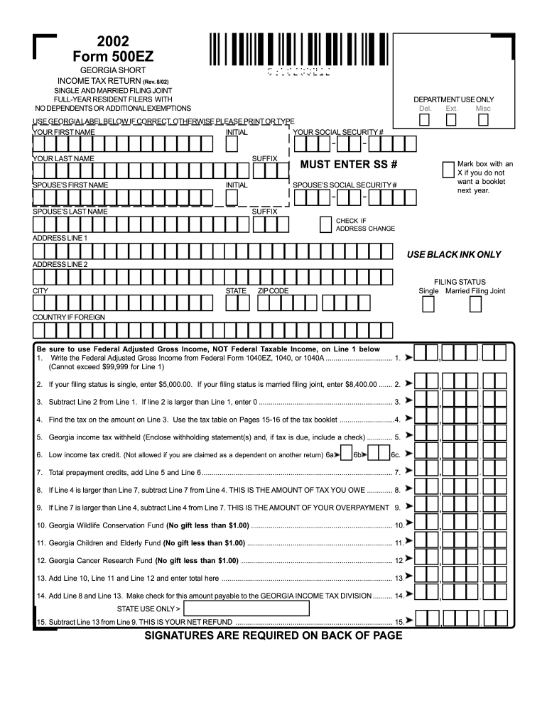 Georgia Form 500