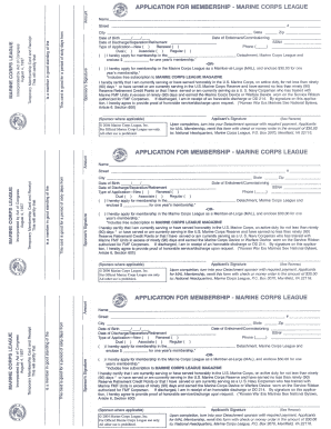 Marine Corps League Forms