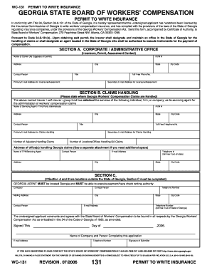 Georgia Fillable Wc 131a Form