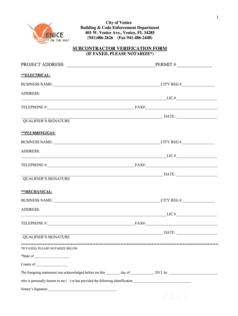 City of Venice Permit Search  Form