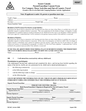 ParentGuardian Consent Form Scouts Canada