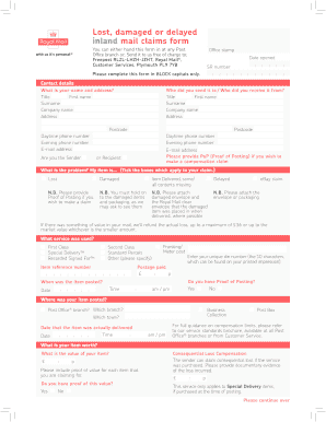 Royal Mail Claim Form