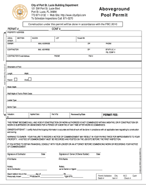 Port St Lucie Permit Search  Form