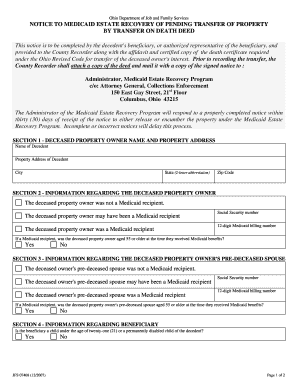 Get and Sign Estate Recovery Form Ohio 2007-2022