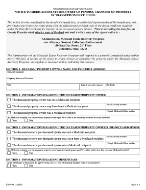  Estate Recovery Form Ohio 2007-2024