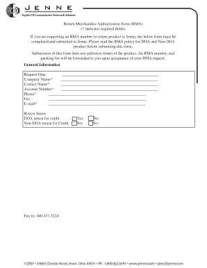 Avon Returns Form