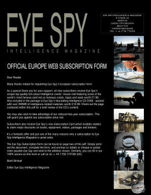 Eye Spy Magazine PDF  Form