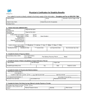 Disability Certification Form