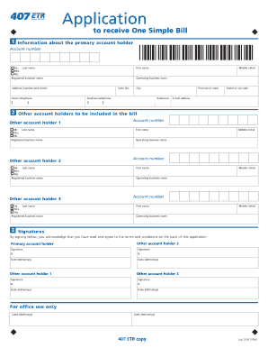 One Simple Bill 407  Form