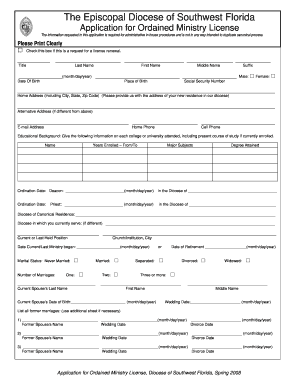 Ordination Application Form