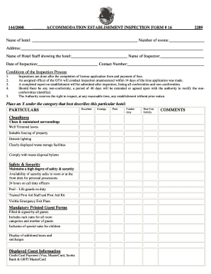Staff Accommodation Checklist Template  Form