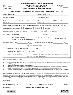 Roscommon County Road Commission  Form