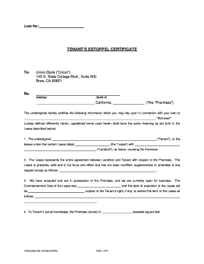 Estoppel Letter Template  Form