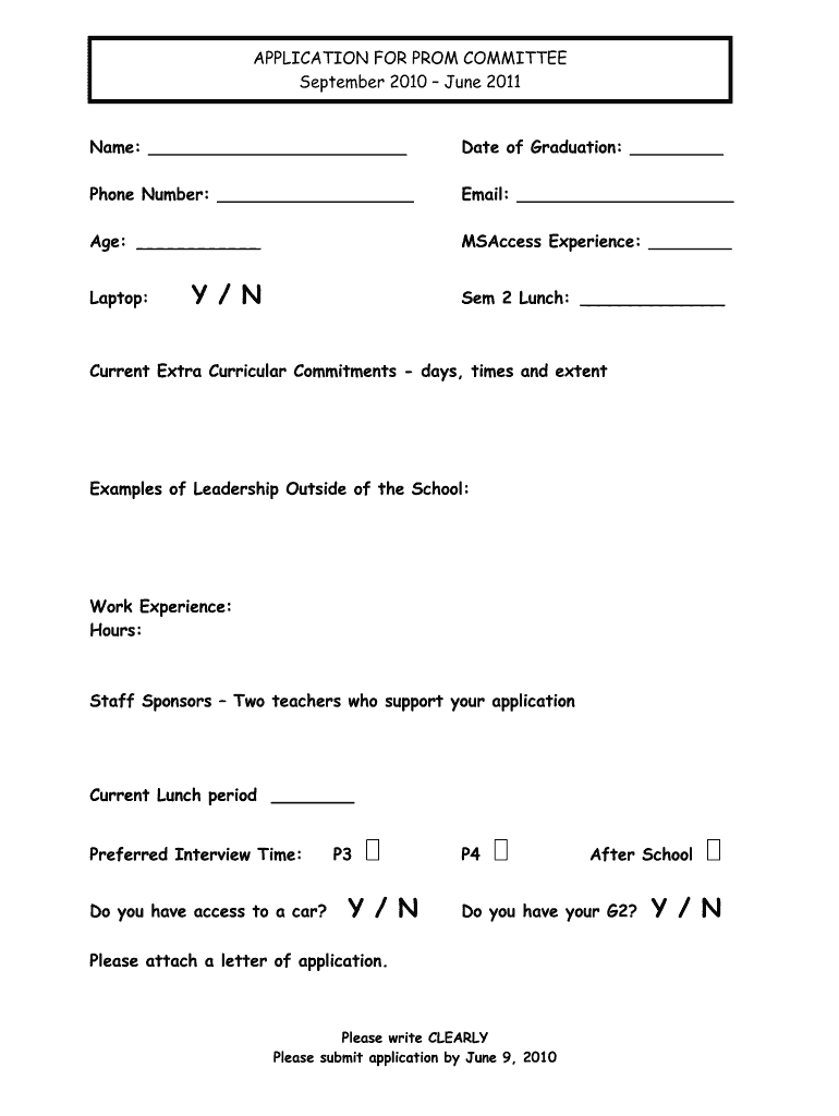  Prom Date Application 2010-2023