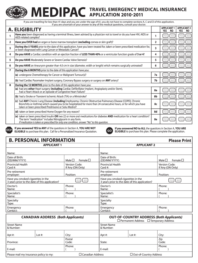 zurich travel insurance application form