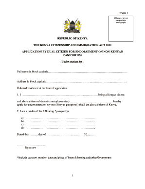 Security Bond for Work Permit in Kenya  Form