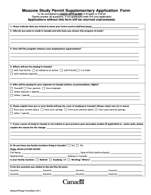 Supplementry Form Filled by a Student Sample