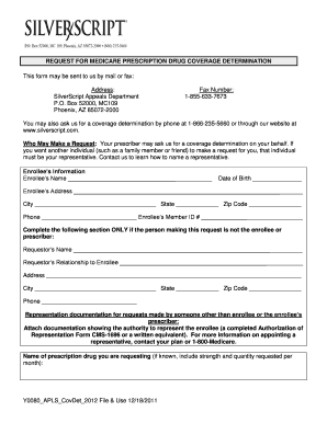 Medicare Part D Coverage Determination Request Form