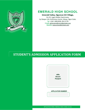 Emerald School Fees  Form