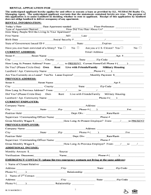 S L Nusbaum Realty Co Rental Application Form