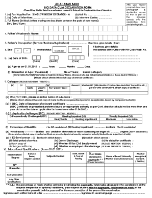 Bio Data Fill Up Example  Form