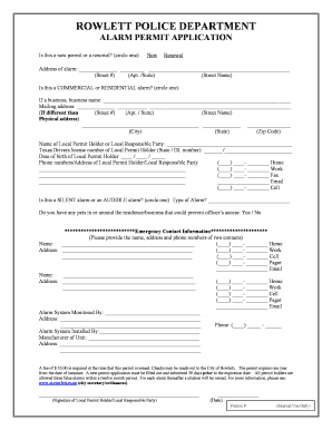 City of Rowlett Permits  Form