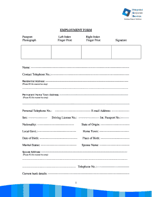Ics Outsourcing Employment Form