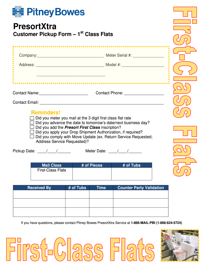 Presortxtra Customer Pickup Form