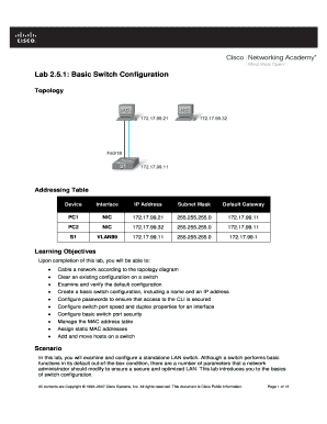 Lab 2 5 1 Basic Switch Configuration Answers  Form