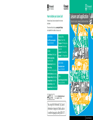 Portsmouth Leisure Card  Form