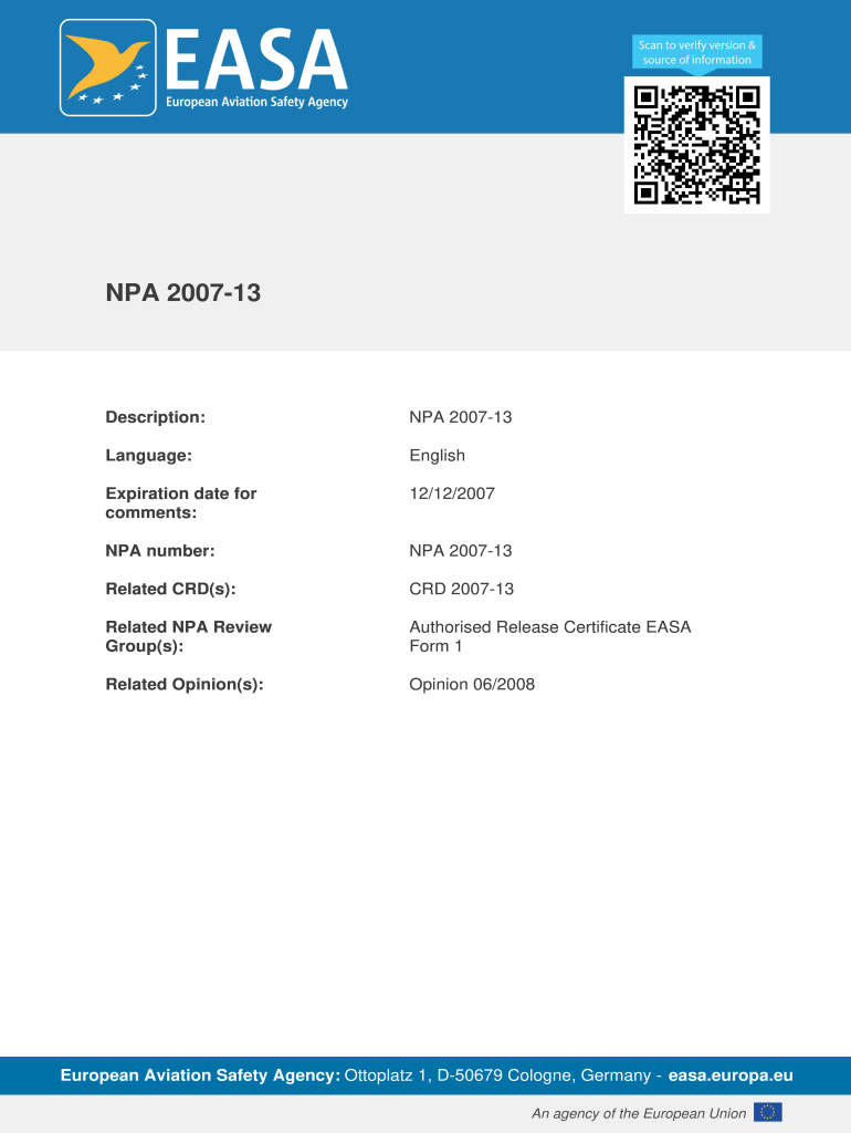 Easa Form 1 PDF