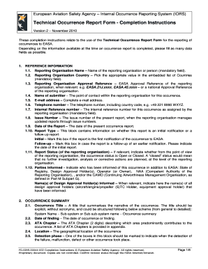 Easa Technical Occurance Report  Form