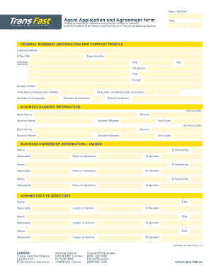 Transfast Agent Login  Form