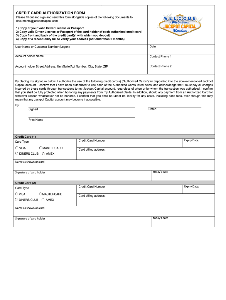 Get and Sign Capital Hotel Credit Card Authorization Form PDF